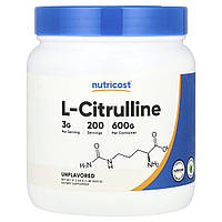 Nutricost, L-цитрулін, без смакових добавок, 600 г (1,3 фунта)