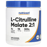Nutricost, L-цитрулін малат 2:1, без смакових добавок, 300 г (10,7 унції)