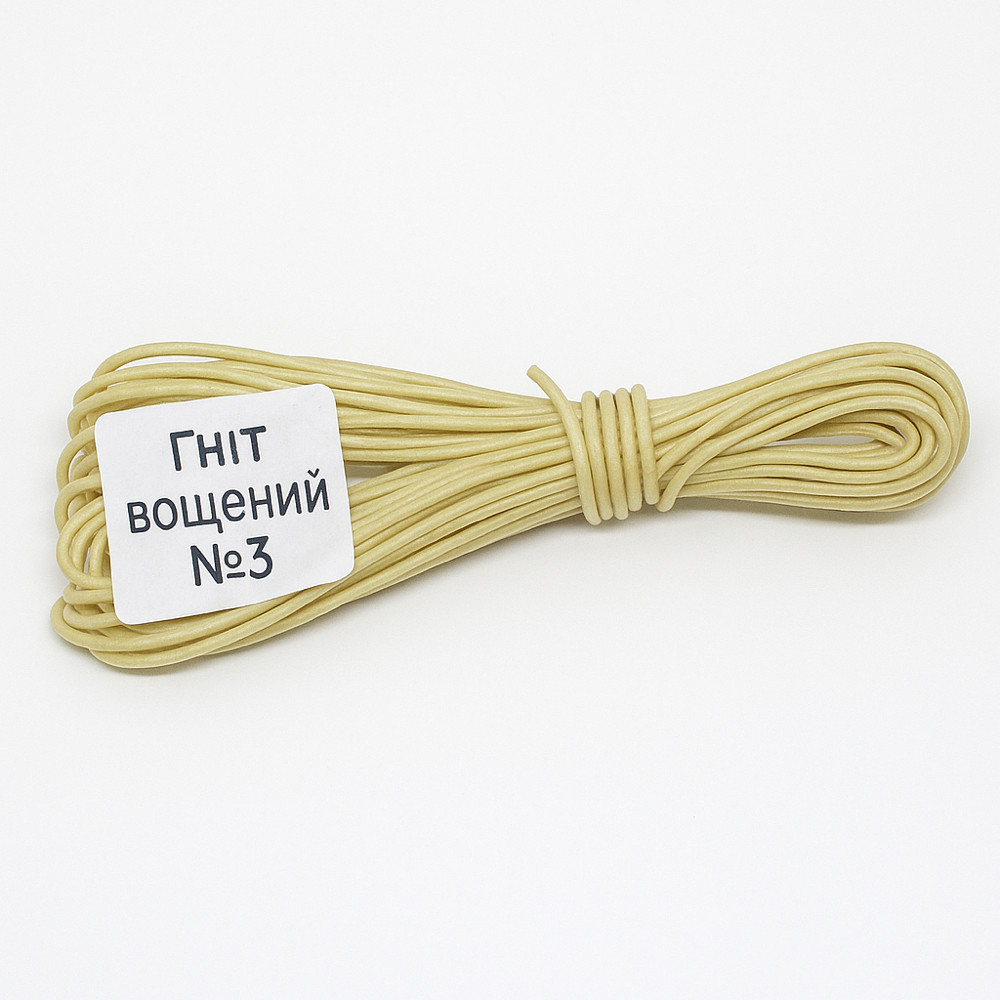 Вощений гніт #3 Проміс-Плюс, для насипних свічок 5 м, фото 1