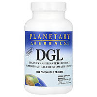 Planetary Herbals, DGL, 100 жувальних таблеток