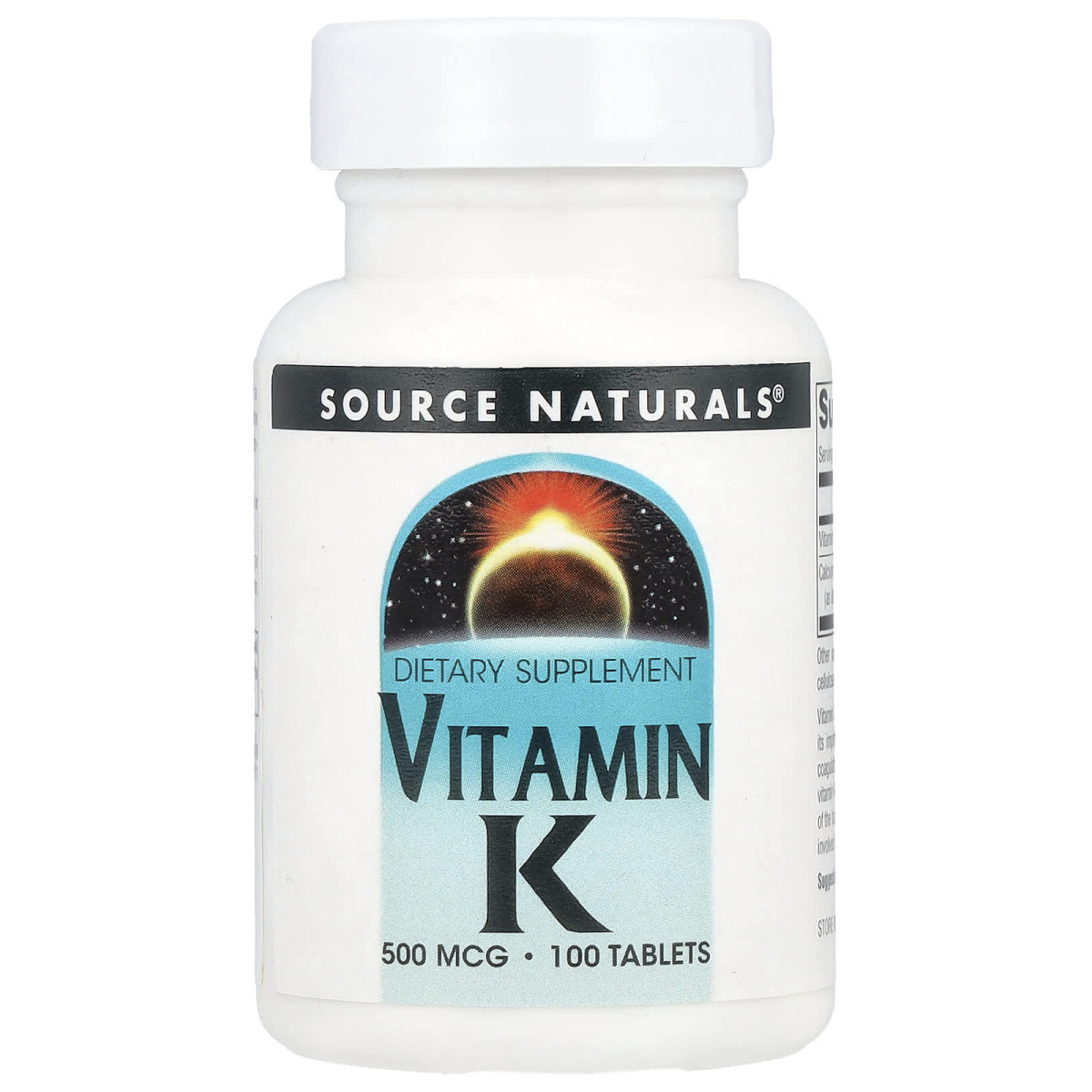 Source Naturals, вітамін K, 500 мкг, 100 таблеток