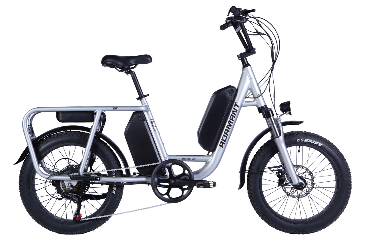 Велосипед + електронабір 20" AL Dorozhnik eADAMANT HDD 1000Вт 48В 17.5+12.5Аг рама-18,5" 2025 срібн