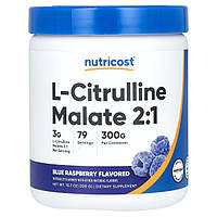 Nutricost, L-цитрулін малат 2:1, блакитна малина, 300 г (10,7 унції)