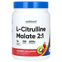 Nutricost, L-цитрулін малат 2:1, полуниця й ківі, 600 г (21,4 унції)