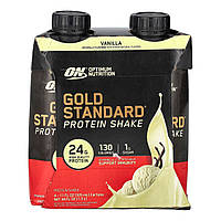 Optimum Nutrition, протеїновий коктейль Gold Standard, ваніль, 4 картонні коробки по 325 мл (11 рідк. унцій)