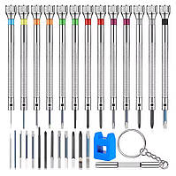 .Набір точних годинникових викруток для прецизійних робіт 13 в 1, немагнітні у пластиковому кейсі, 13 запасних біт