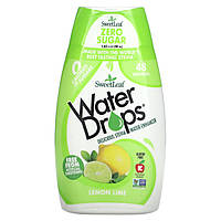Wisdom Natural, SweetLeaf, Water Drops, смачна добавка зі стевією, лимон і лайм, 48 мл (1,62 рідк. унції)