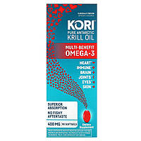Kori, Чистий жир антарктичного криля, мультикорисний жир омега-3, 400 мг, 90 капсул
