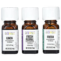Aura Cacia, Fresh Home, чисті суміші ефірних олій, 3 флакони по 7,4 мл (0,25 рідк. унції)