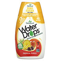 Wisdom Natural, SweetLeaf, Water Drops, смачна добавка зі стевією, тропічний пунш, 48 мл (1,62 рідк. унції)