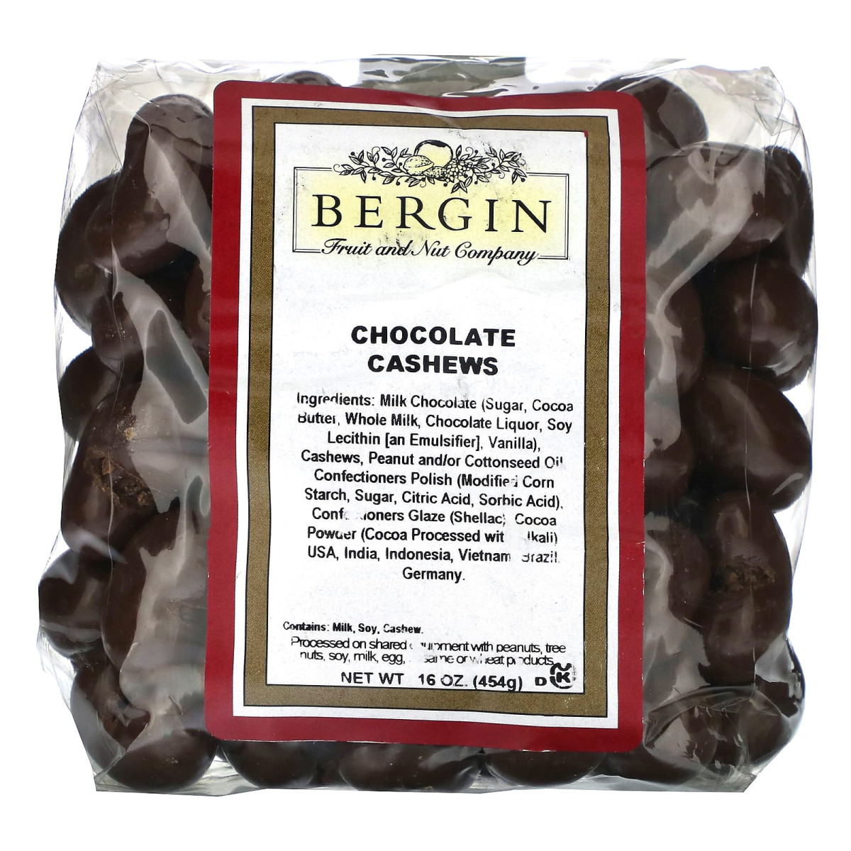 Bergin Fruit and Nut Company, Шоколад і кеш’ю, 454 г (16 унцій)