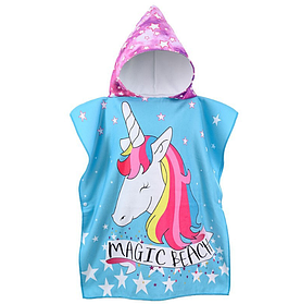 Пляжний рушник пончо з капюшоном та бічними кнопками 60*60 (21058)