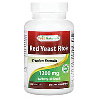 Best Naturals, червоний дріжджовий рис, 1200 мг, 120 таблеток