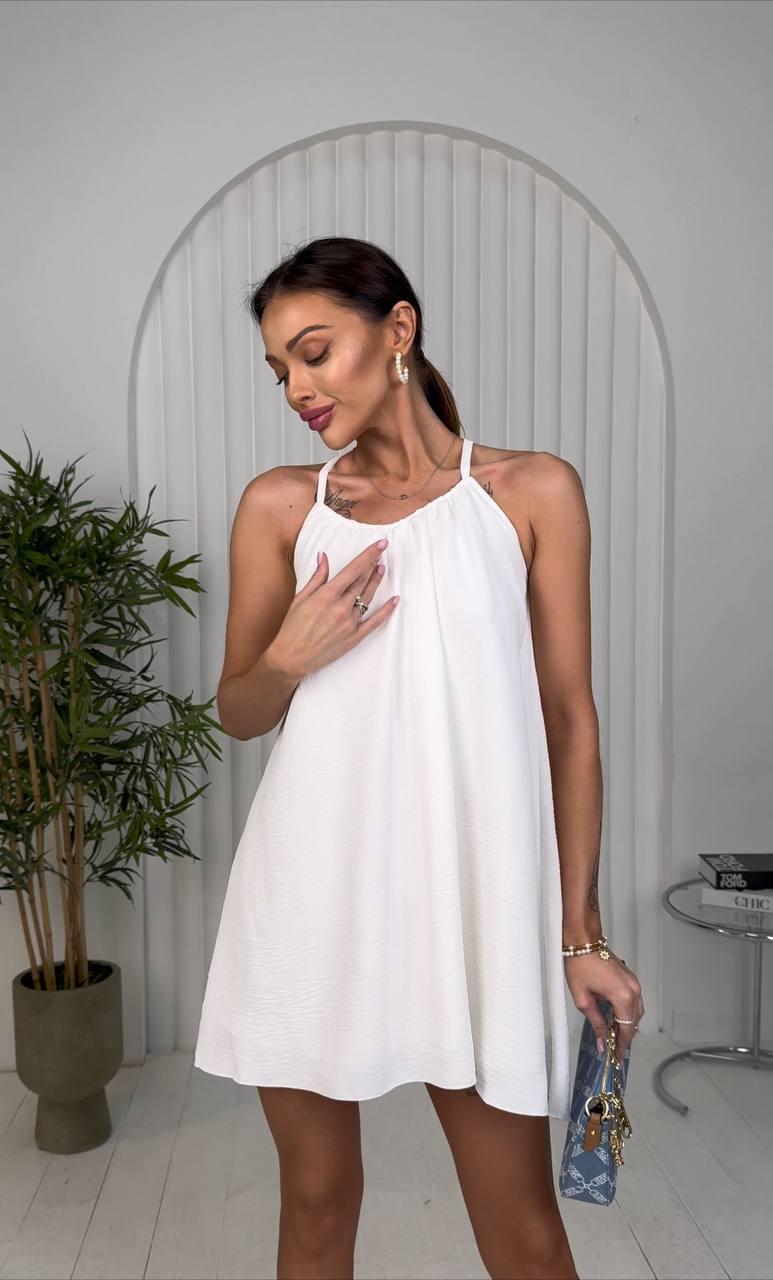 Сукня жіноча літня з креп-жатки з відкритою спинкою (Норма), фото 1