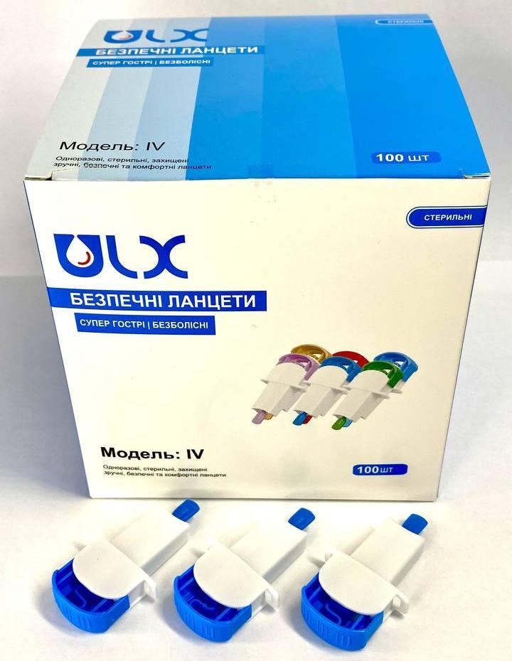 Автоматичні ланцети безпечні ULX™, Модель IV: Голка 21G | Глибина 2.0 мм | Cильний потік крові (100 шт.), фото 1