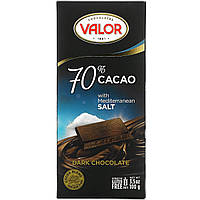 Valor, Темний шоколад, 70% какао із середземноморською сіллю, 3,5 унції (100 г)