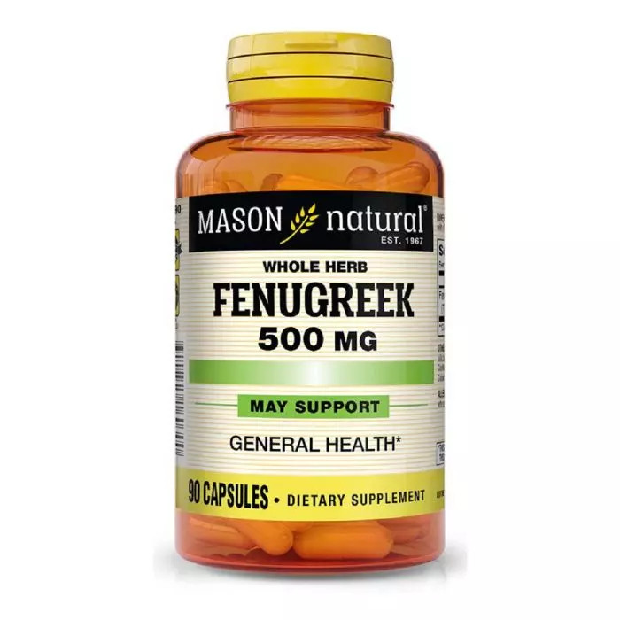Пажитник Mason Natural (Fenugreek) 500мг 90 капсул