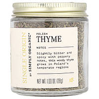 Simply Organic, Одного походження, чебрець польський, 1 унція (28 г)