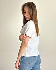 Біла базова жіноча футболка Pobedov Freedom. Жіноча футболка біла S