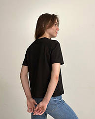 Чорна базова жіноча футболка Pobedov Freedom. Жіноча футболка чорна S
