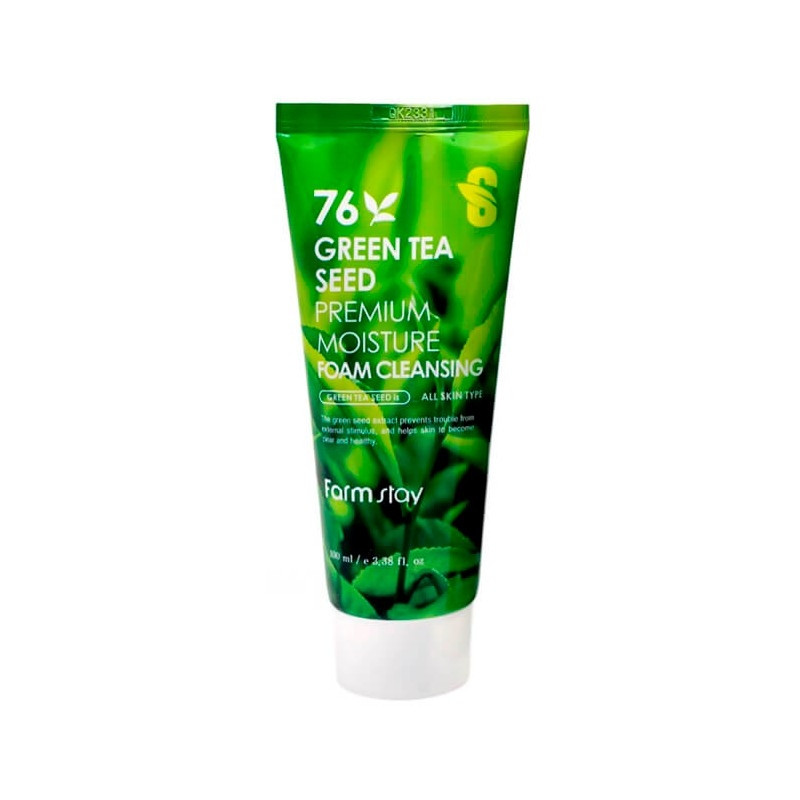 Пінка для вмивання очищуюча з екстрактом зеленого чаю FarmStay 76 Green Tea Seed Premium Moisture Foam Cleansing, 100 мл