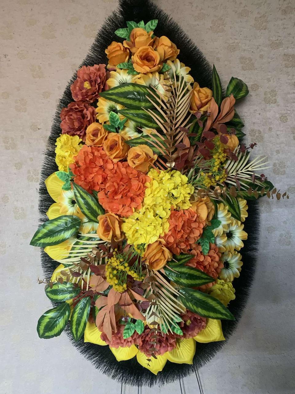 Вінок похоронний зі штучних квітів, 5 шт. Вінок похоронний Вінок похоронний 190*90 см,, фото 1