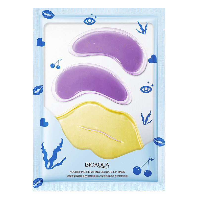 Набір патчів гідрогелевих для очей та губ Bioaqua, 6 г+8 г