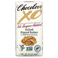 Chocolove, XO, чорний шоколад 60% із солоною мигдальною пастою, 90 г (3,2 унції)