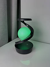 Світильник із левітуючою кулею 3D "Rotating Suspension Lamp" з функцією безпровідної зарядки 15w чорний, фото 3