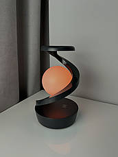 Світильник із левітуючою кулею 3D "Rotating Suspension Lamp" з функцією безпровідної зарядки 15w чорний, фото 6