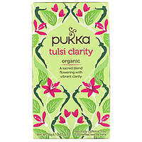 Ясність органічної тульсі, без кофеїну, Organic Tulsi Clarity, Caffeine-Free, Pukka Herbs, 3 пакета, 20 пакетиків з трав’яним чаєм