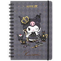 Блокнот A5 80 аркушів клітинка на спіралі тверда обкладинка Kite Kuromi HK25-190, 71007