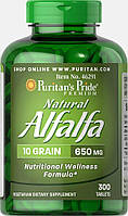 Натуральна люцерна, Natural Alfalfa, Puritan's Pride, 650 мг, 300 таблеток