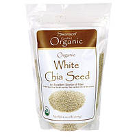 Органічне біле насіння чіа, Organic White Chia Seed, Swanson, 454 г