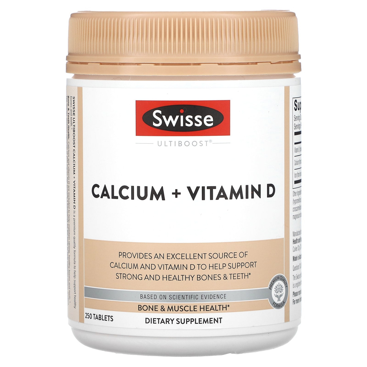 Кальцій + вітамін Д, Calcium + Vitamin D, Swisse, 250 таблеток