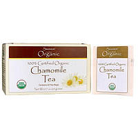 100% сертифікований органічний ромашковий чай, 100% Certified Organic Chamomile Tea, Swanson, 20 пакетиків