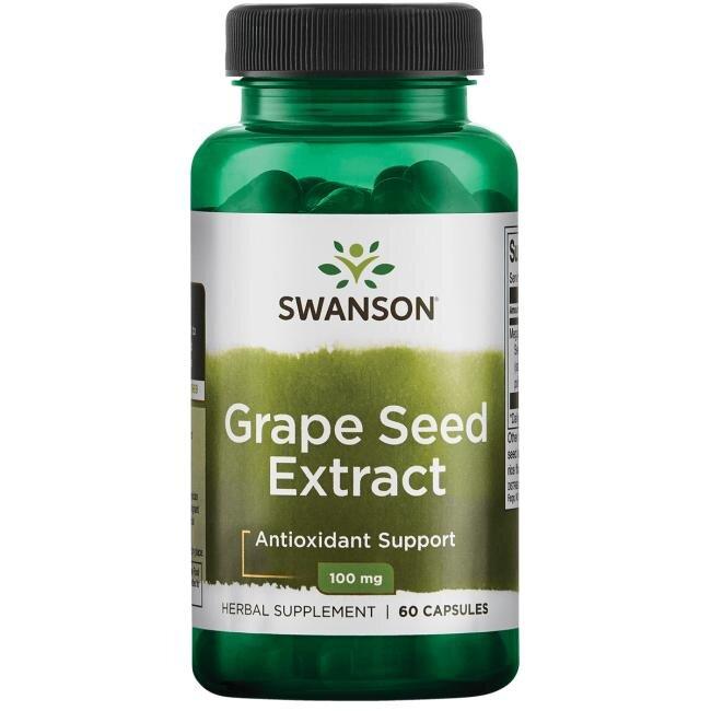 Екстракт виноградних кісточок, Grape Seed Extract, Swanson, 100 мг, 60 капсул