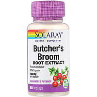 Екстракт кореня мітли м'ясника, Butchers Broom Extract, Solaray, 100 мг, 60 вегетаріанських капсул