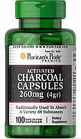 Деревне вугілля активоване, Charcoal Activated, Puritan's Pride, 260 мг, 100 капсул