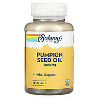 Олія гарбузового насіння, Pumpkin Seed Oil, Solaray, 1000 мг, 90 капсул