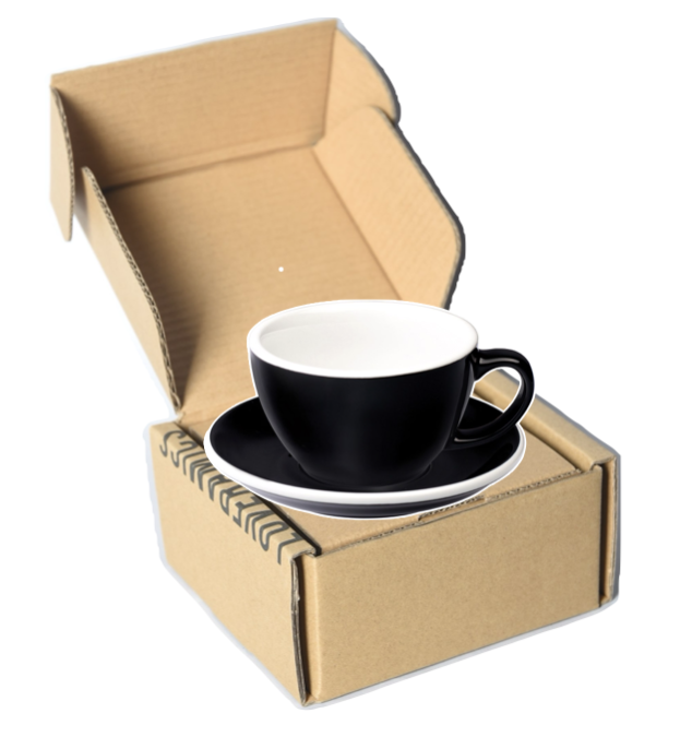 LOVERAMICS EGG Cafe Latte Cup (чорна) чашка і блюдце Латте 300 мл подарункова коробка