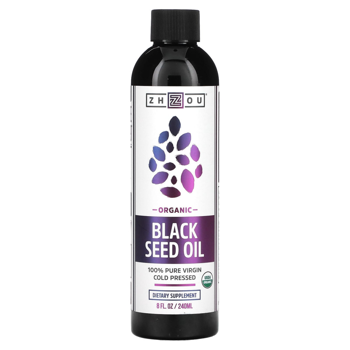 Органічне масло чорного кмину Zhou Nutrition (Black Seed Oil) 4600 мг 240 мл