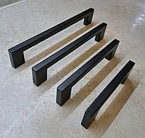 Меблева ручка з нержавіючої сталі покриття матовий чорний UU26SS 96/128/160/192 мм (Польща)