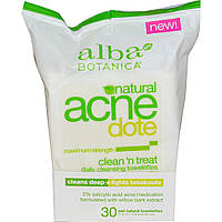 Очищаючі вологі серветки Alba Botanica (Acne Dote) 30 серветок