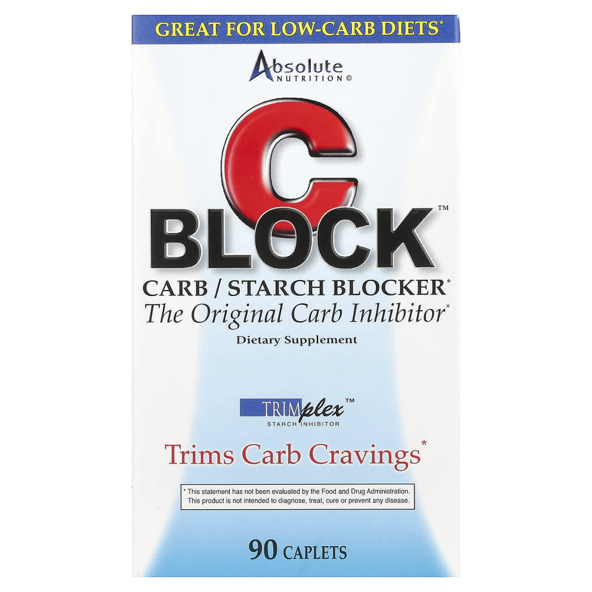 C Block, блокировщик крахмала и углеводов, Absolute Nutrition, 90 капсул