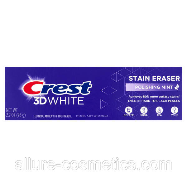 Відбілююча зубна паста Crest 3D Stain eraser Polishing Mint toothpaste 76гр