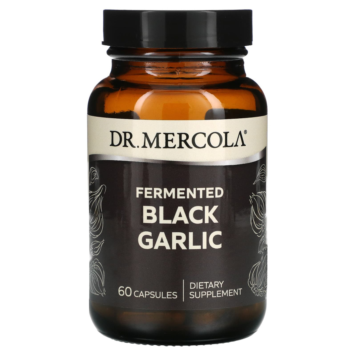 Чорний часник ферментований Dr. Mercola (Black Garlic) 400 мг 60 капсул
