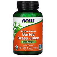 Пророщений органічний ячмінь Now Foods (Barley Grass) 113 г