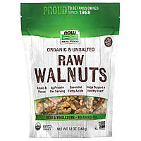 Сертифіковані органічні сирі волоські горіхи несолені Now Foods (Certified Organic Walnuts Raw Halves and Pieces) 340 г