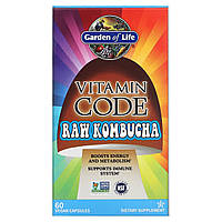 Комбуча (чайний гриб), RAW Kombucha, Garden of Life, 60 капсул
